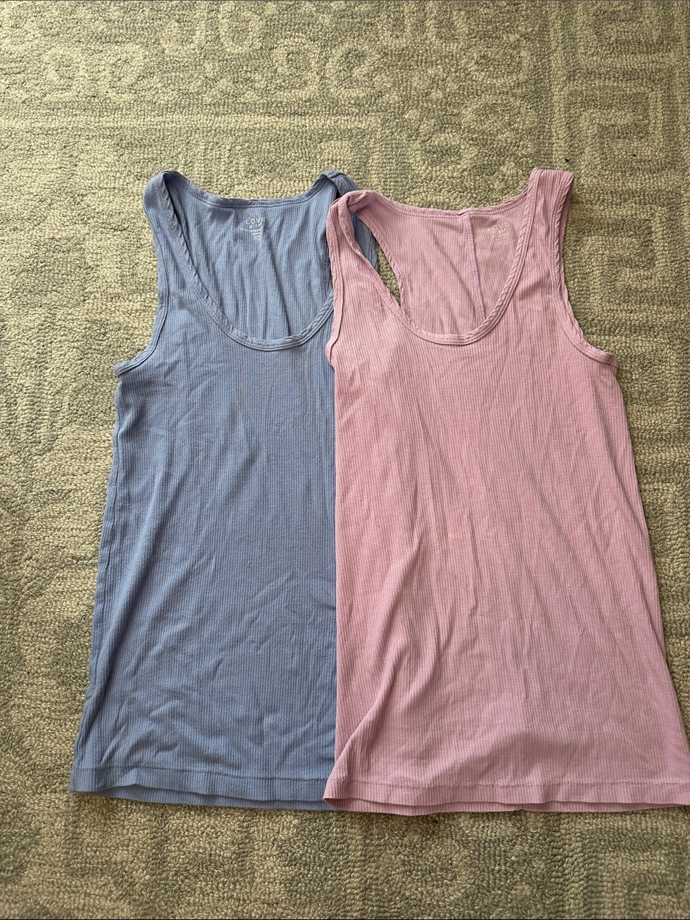 Bundle (2x) of GAP Cotton Blend Purple & Pink Ribbed Tanks | XS